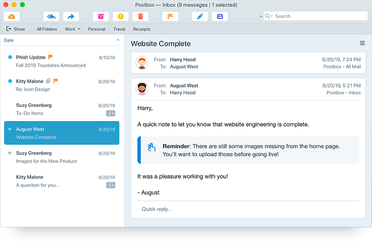 Postbox Simple UI